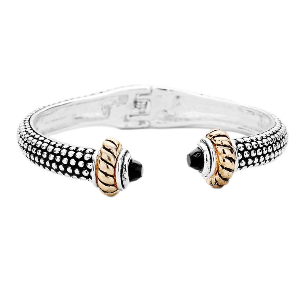 Tigerstars Classic Silver Black ‘Dot’ Cuff Bracelet